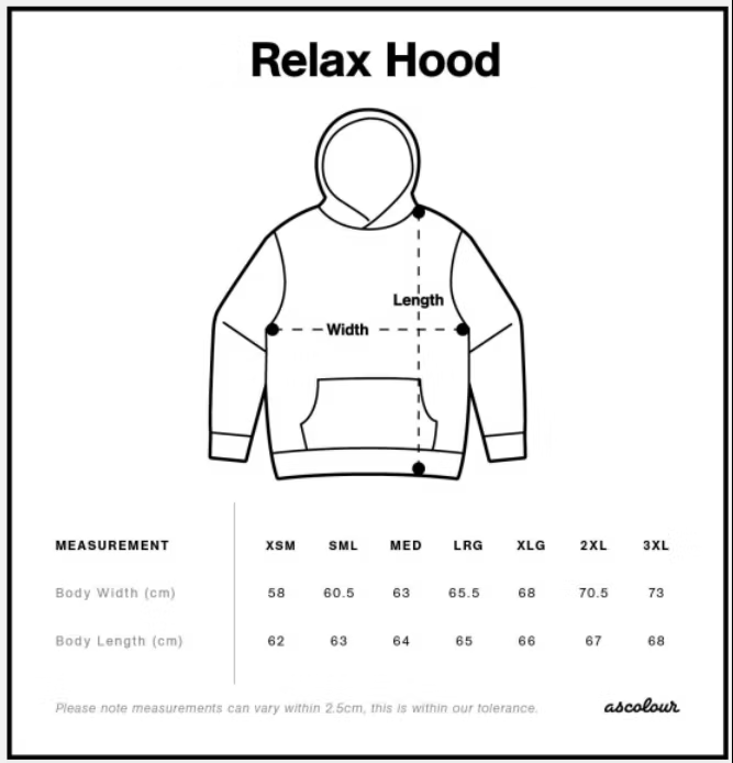Cropped Hoodie sizing guide